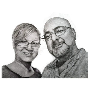 couple portrait by jess harris artwork