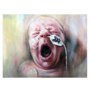 commissioned new born baby portrait by jess harris artwork