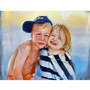commissioned portrait of young children by jess harris