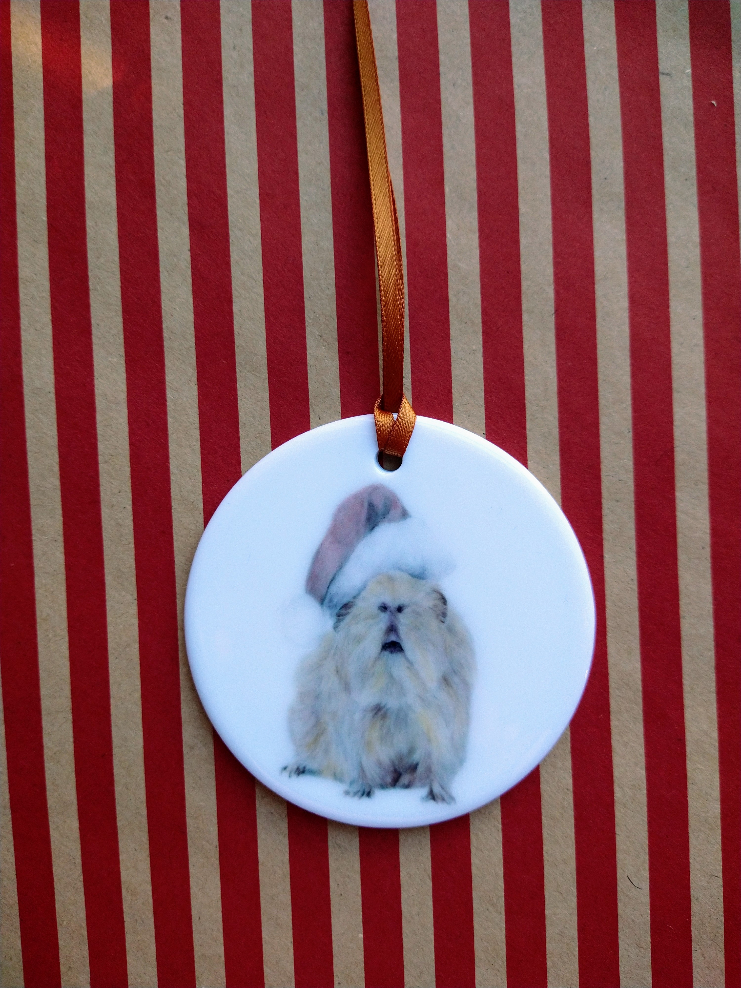 Guinea Pig Ceramic Christmas Tree Ornament