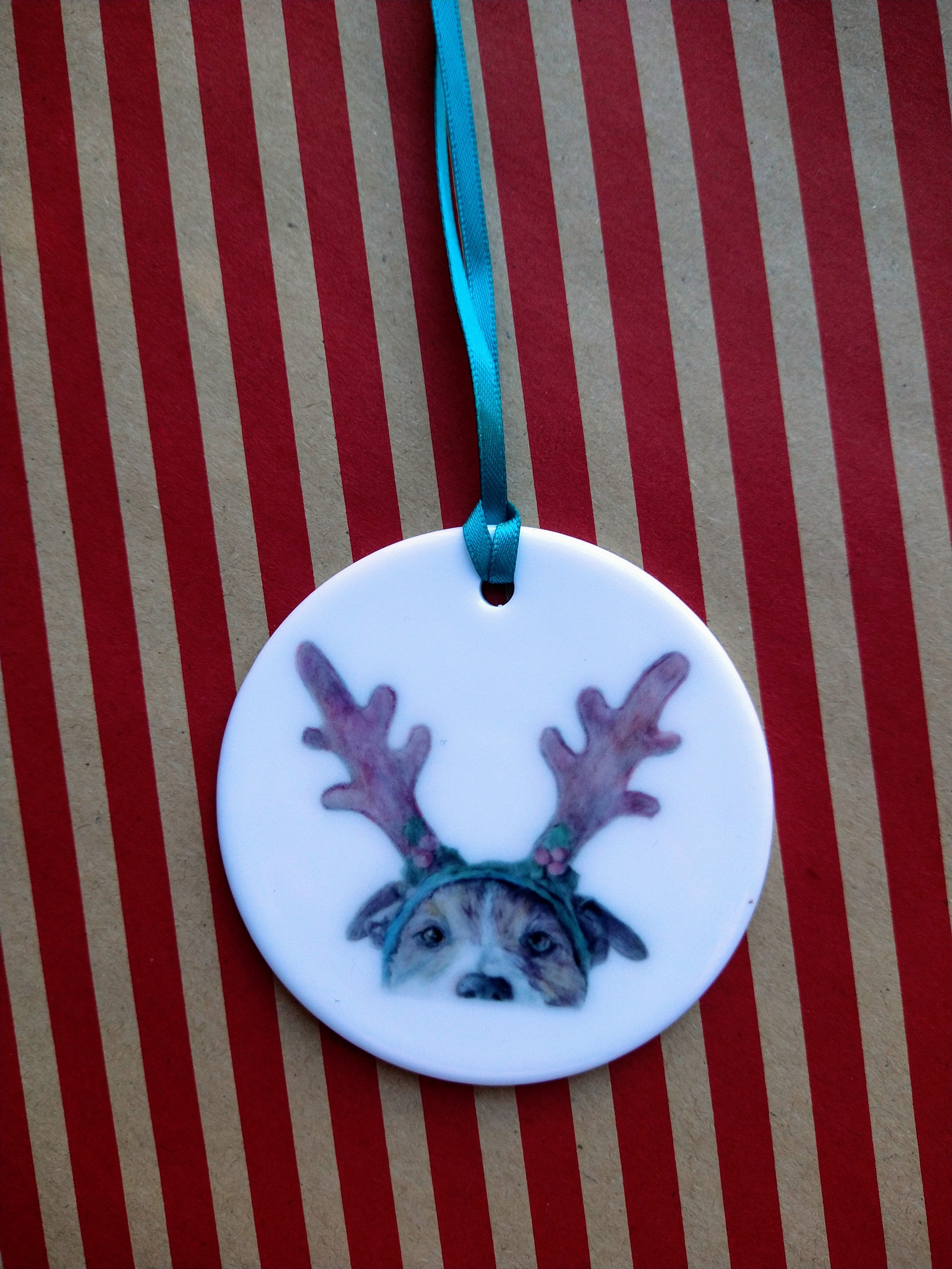 Dog Ceramic Christmas Tree Ornament