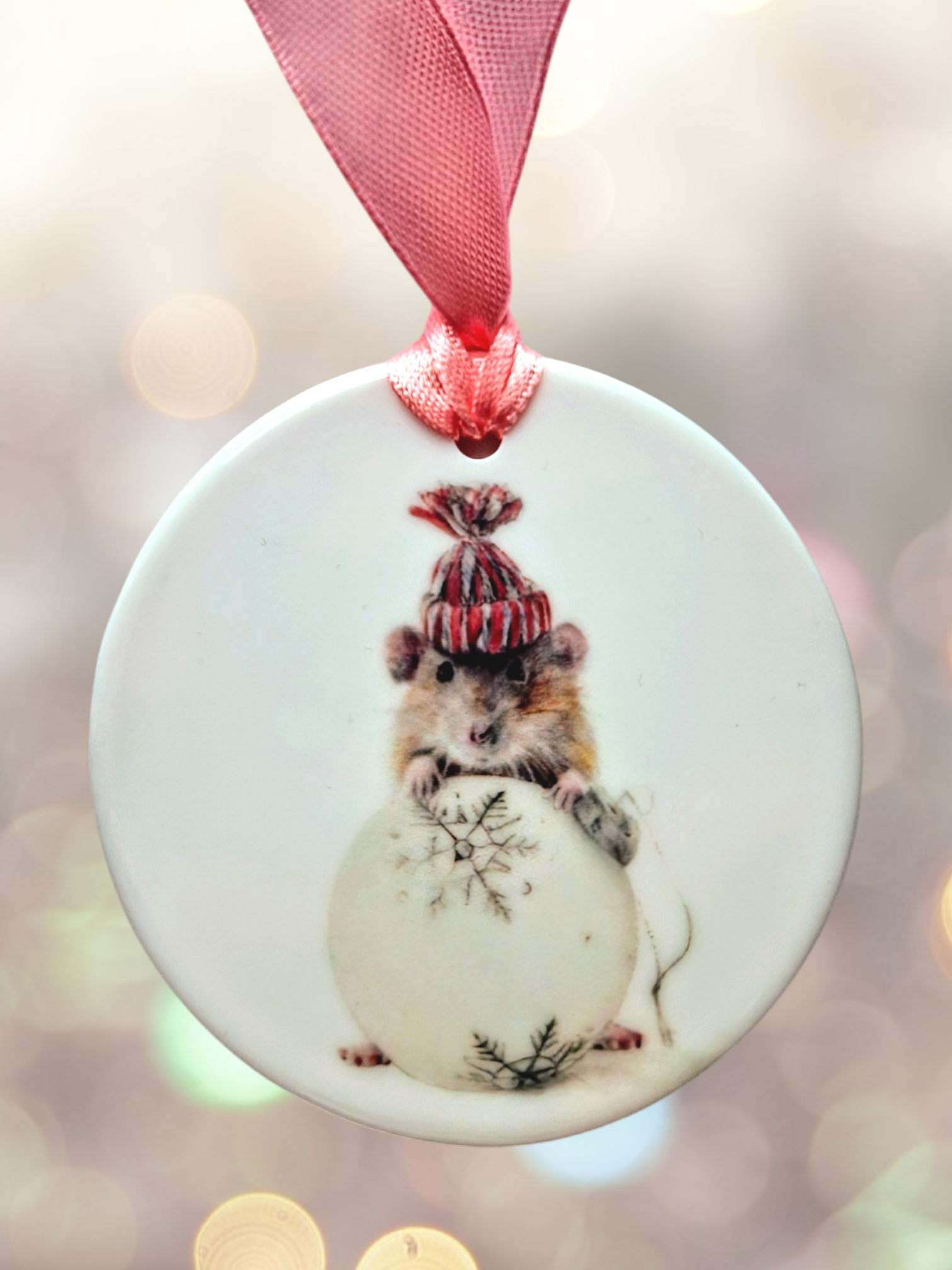 Mouse Ceramic Christmas Tree Ornament