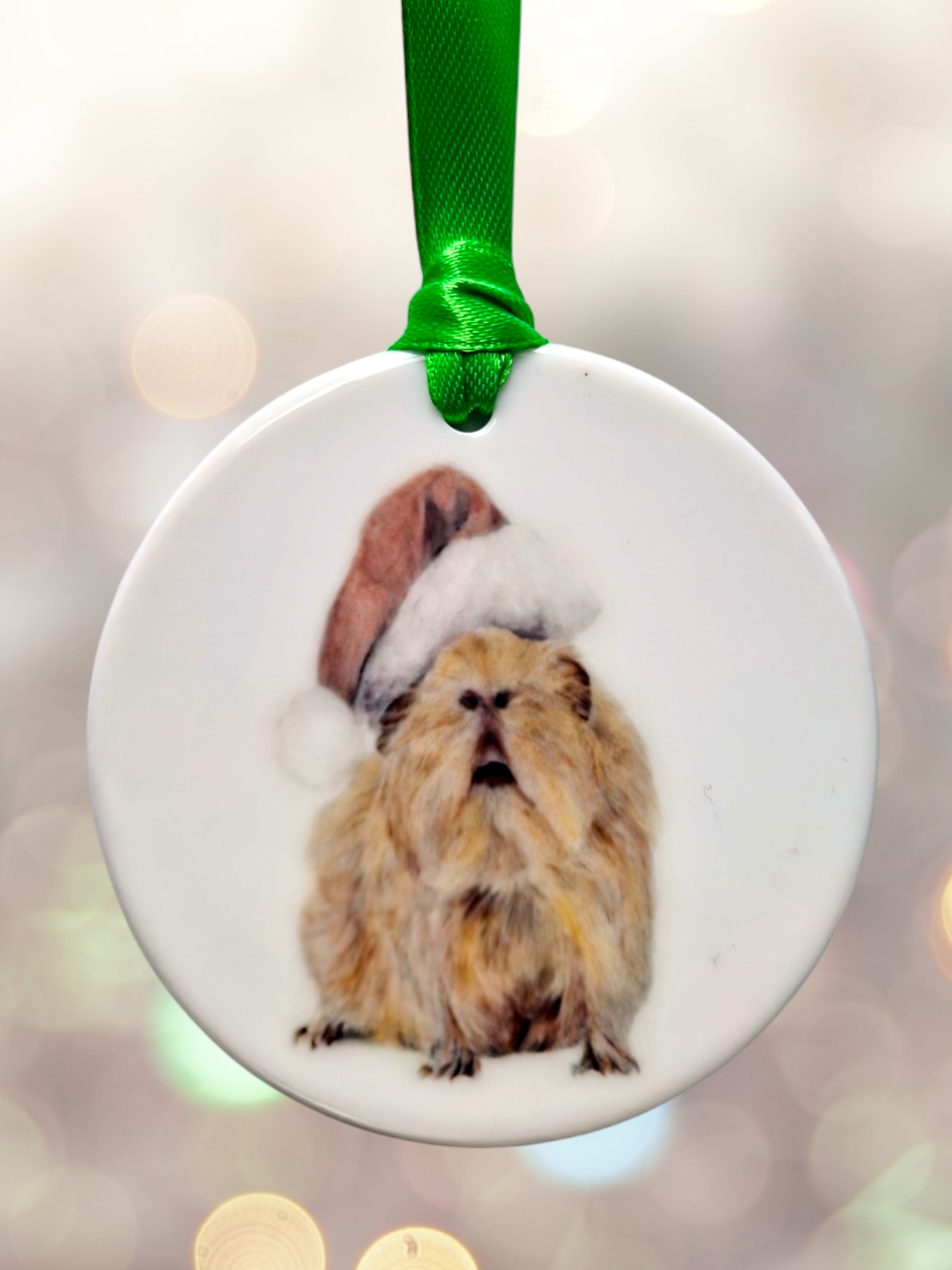 Guinea Pig Ceramic Christmas Tree Ornament