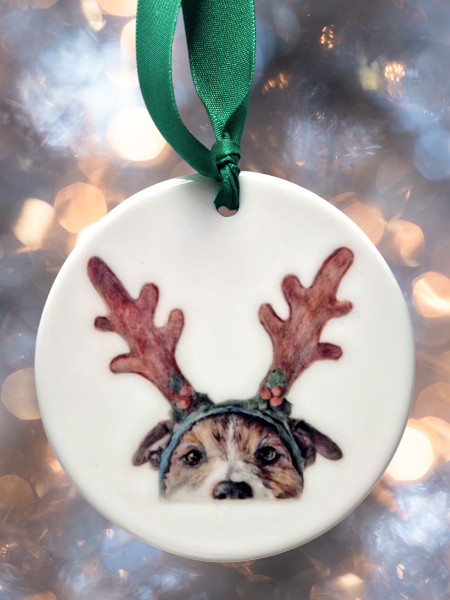 Dog Ceramic Christmas Tree Ornament