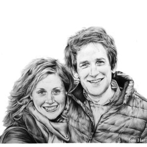 couples portrait by jess harris artwork