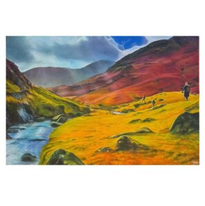 colourful landscape, jess harris artwork